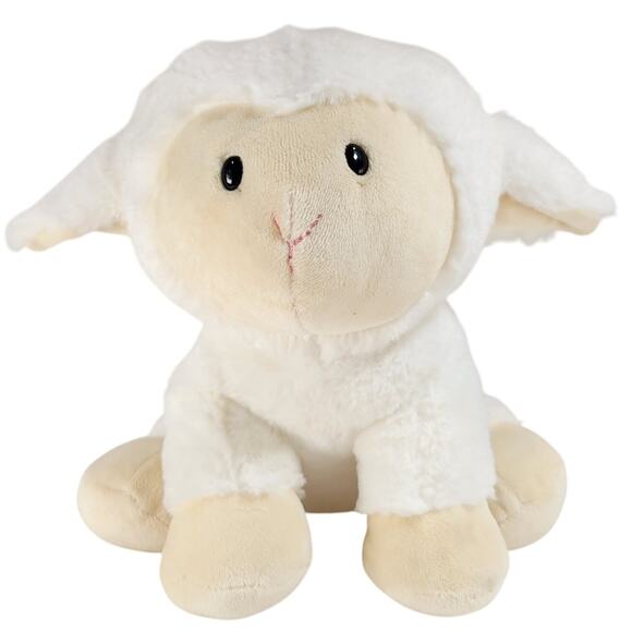 White Lamb Plush Stuffed Animal Soft Fleece 10" Laying Cuddly Toy Gund - Picture 7 of 16